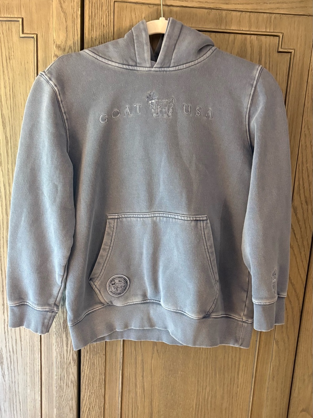 GOAT USA Kids' OG Hooded Sweatshirt - Youth XL - Mineral Wash Blue/Gray